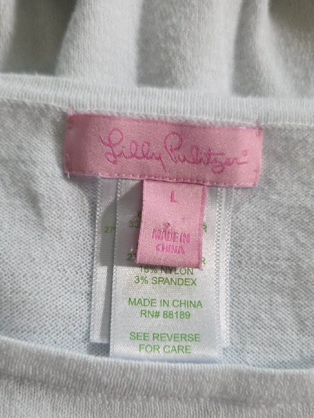 Lily Pulitzer Women’s Lightweight Fringe Hem Long Sleeve Top - Light Blue Large - Picture 6 of 10
